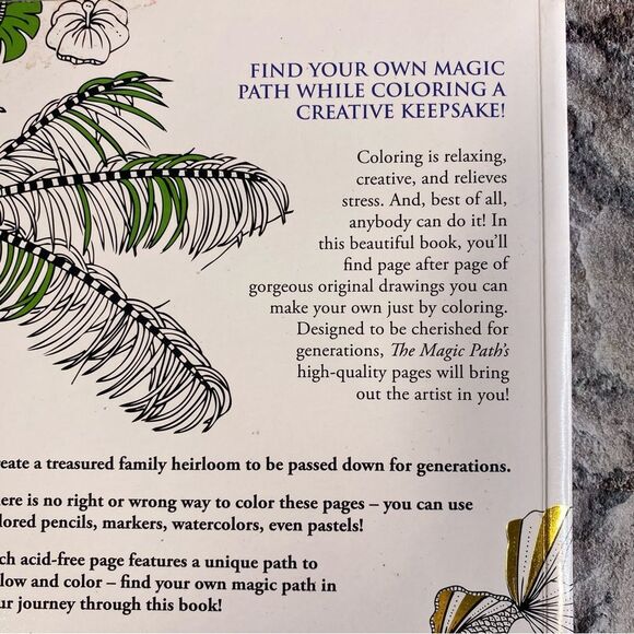 The Magic Path by Colorama Adult Coloring Book Floral Animal Bird Patterns - Picture 5 of 10